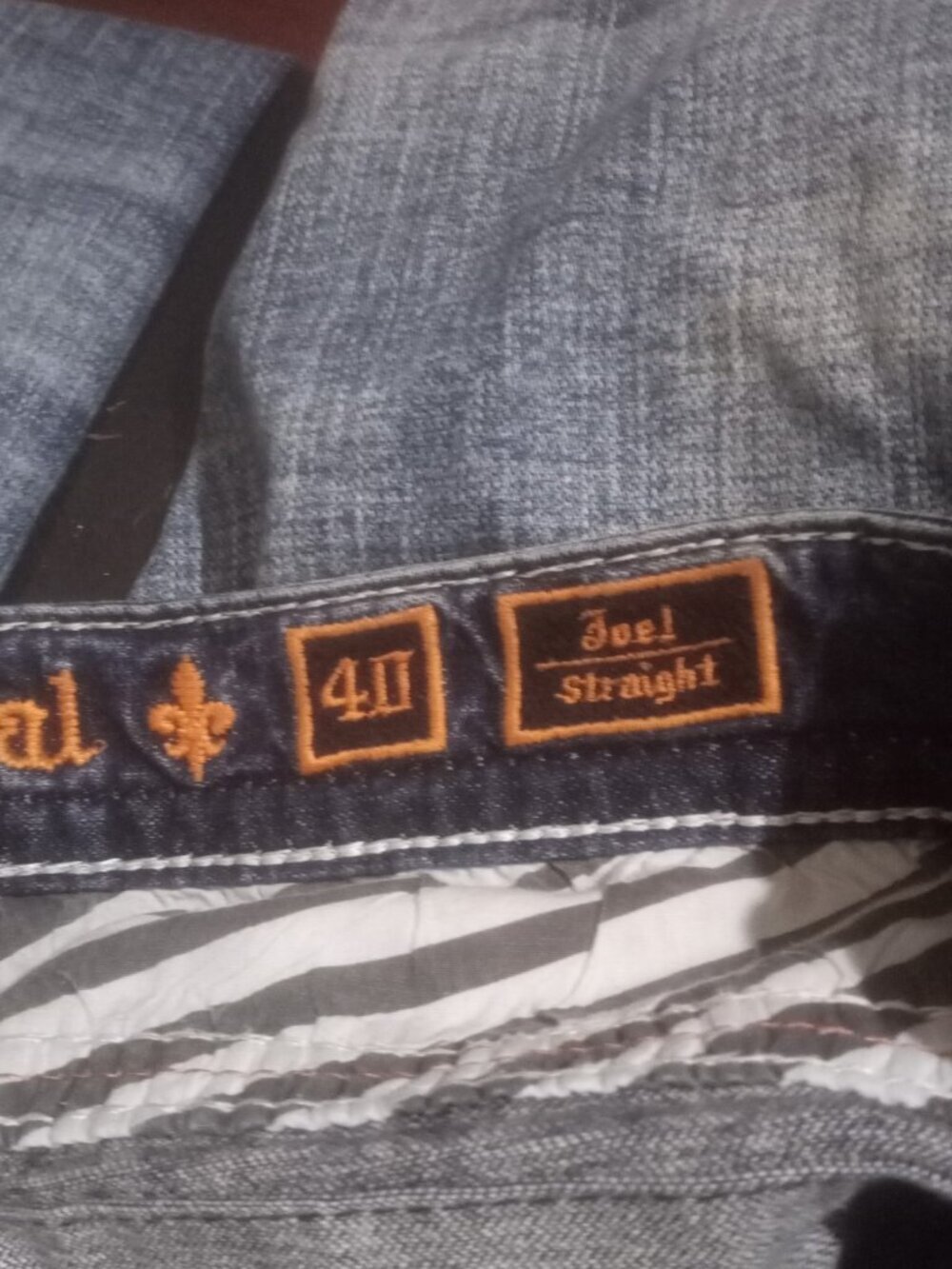 Rock Revival Men's Joel Straight Denim Jeans 40 X 31 Distressed Blue - Picture 7 of 14